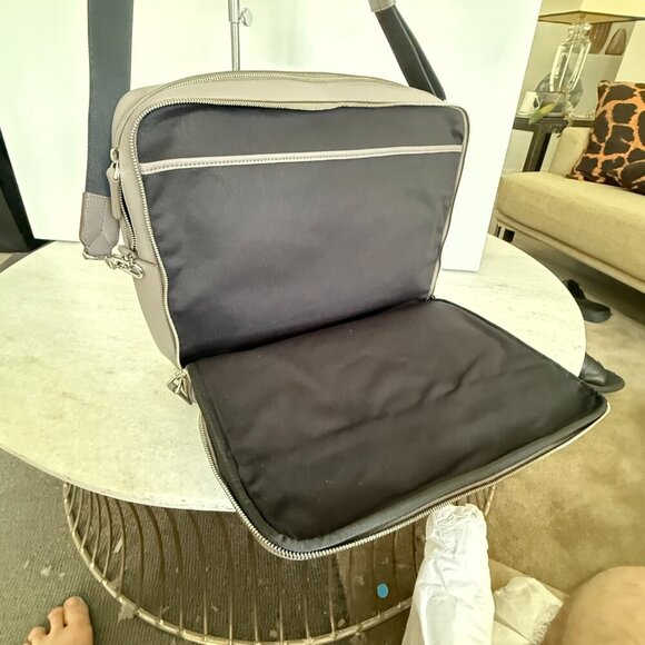 Bally Plinye Grey Saffiano Leather Palladio hardware computer briefcase 6306297 - Picture 5 of 15